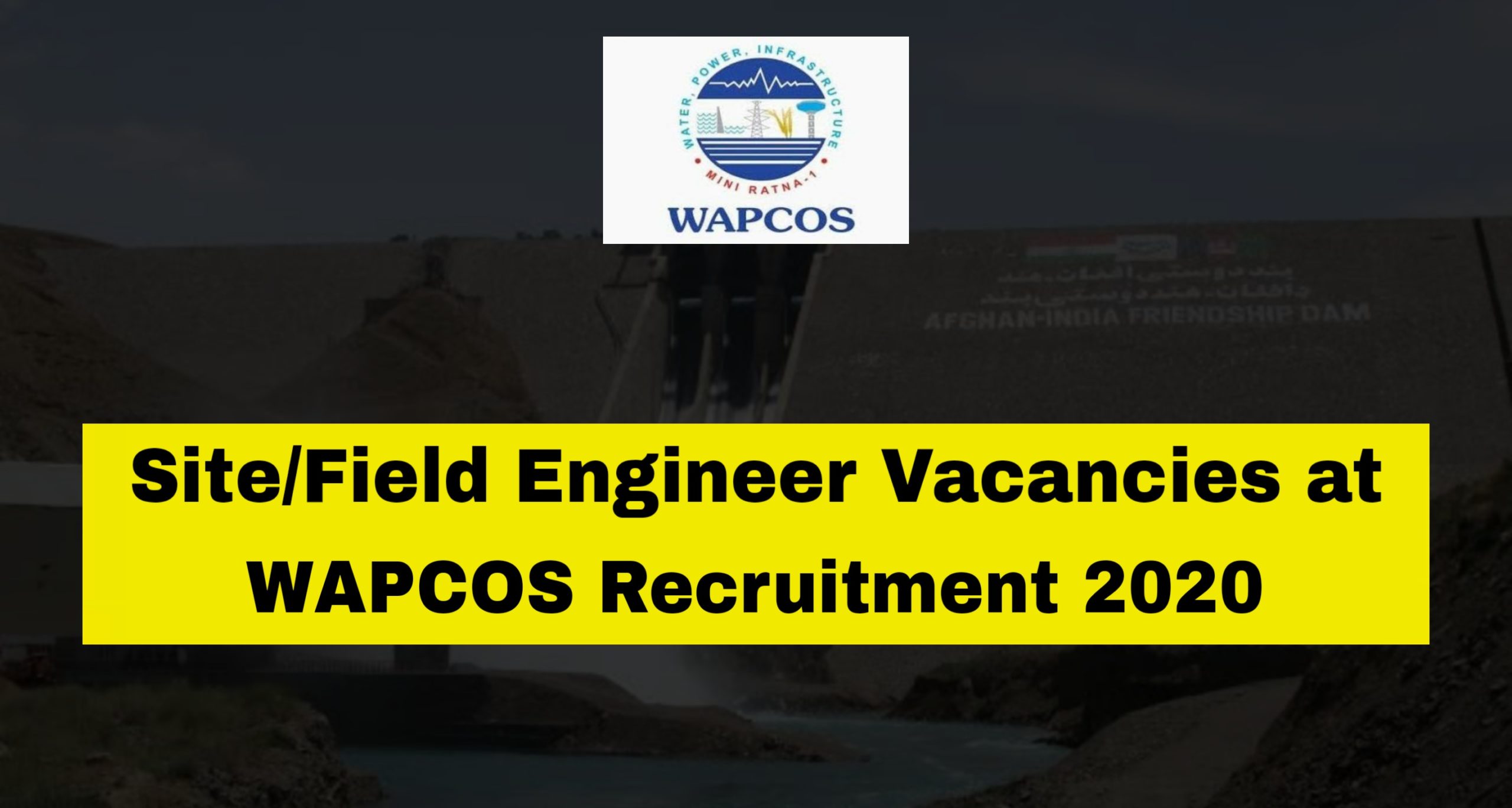 Field Engineer/ Site Engineer job vacancies in WAPCOS Limited
