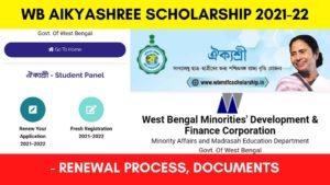 Aikyashree Scholarship 2022 - 2023 Online Renewal Process
