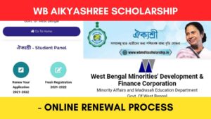 Aikyashree Scholarship 2023 - 2024 Online Renewal Process