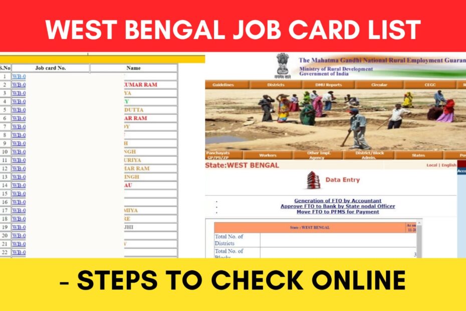 MGNREGA West Bengal Job Card List Check Online 2022-2023